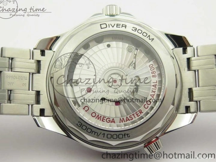 1222 Effortless 2018 Seamaster Diver 300M OMF Best Edition Blue Ceramic Gray Dial on SS Bracelet A8800 (Black Balance Wheel) 7958